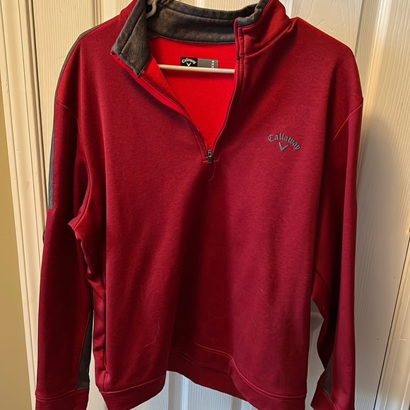 Callaway golf 1/4 zip pullover. Burgundy with grey accent color. Men’s medium. - Picture 1 of 4